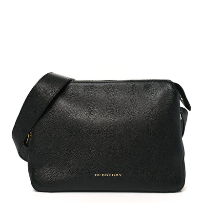 Burberry Soft Grain Calfskin House Check Small Helmsley Crossbody Black 1 of 14