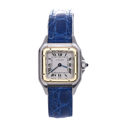 Cartier Stainless Steel 18K Yellow Gold Alligator 22mm Panthere Quartz Watch Blue 1 of 7