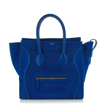 Celine Smooth Calfskin Suede Mini Luggage Royal Blue 1 of 9