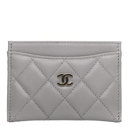 Chanel Caviar Quilted Card Holder Grey 1 of 9