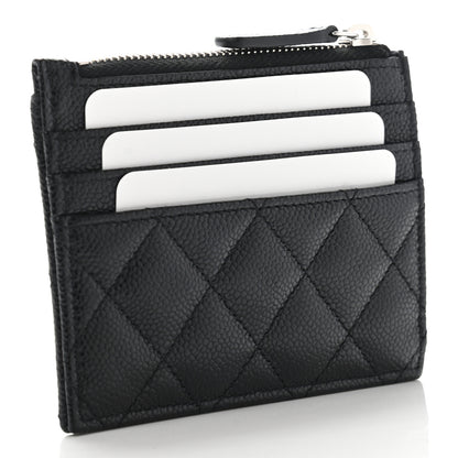 Chanel Caviar Quilted CC Zip Card Holder Black 3 of 8