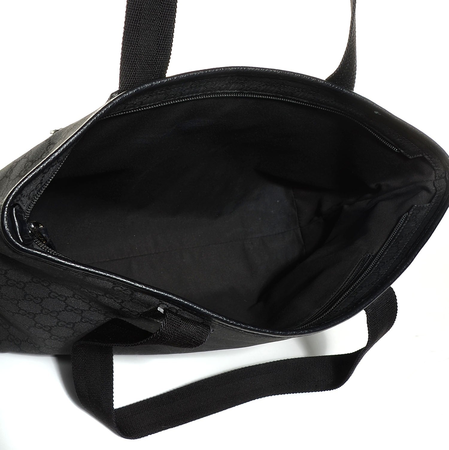 Gucci Nylon Calfskin Large Tote Black 5 of 7
