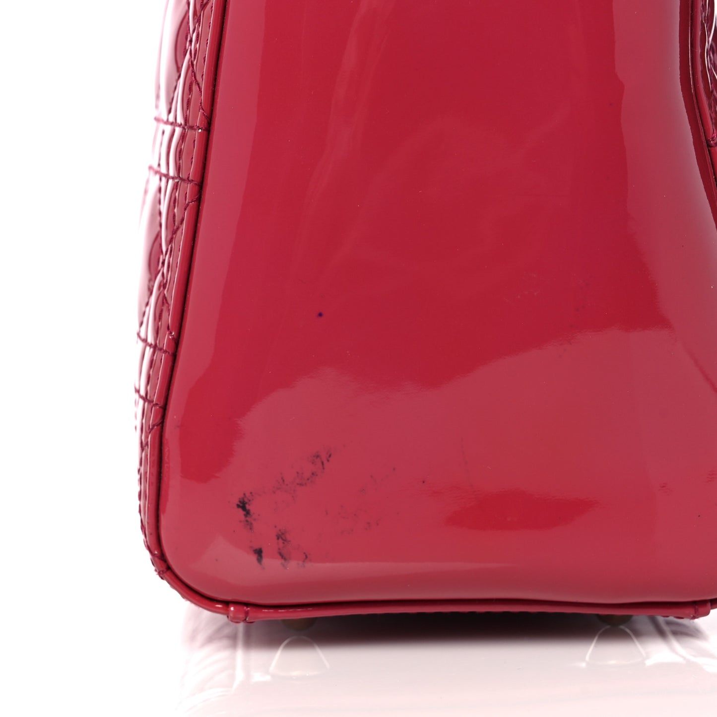 Patent Cannage Large Lady Dior Fuchsia