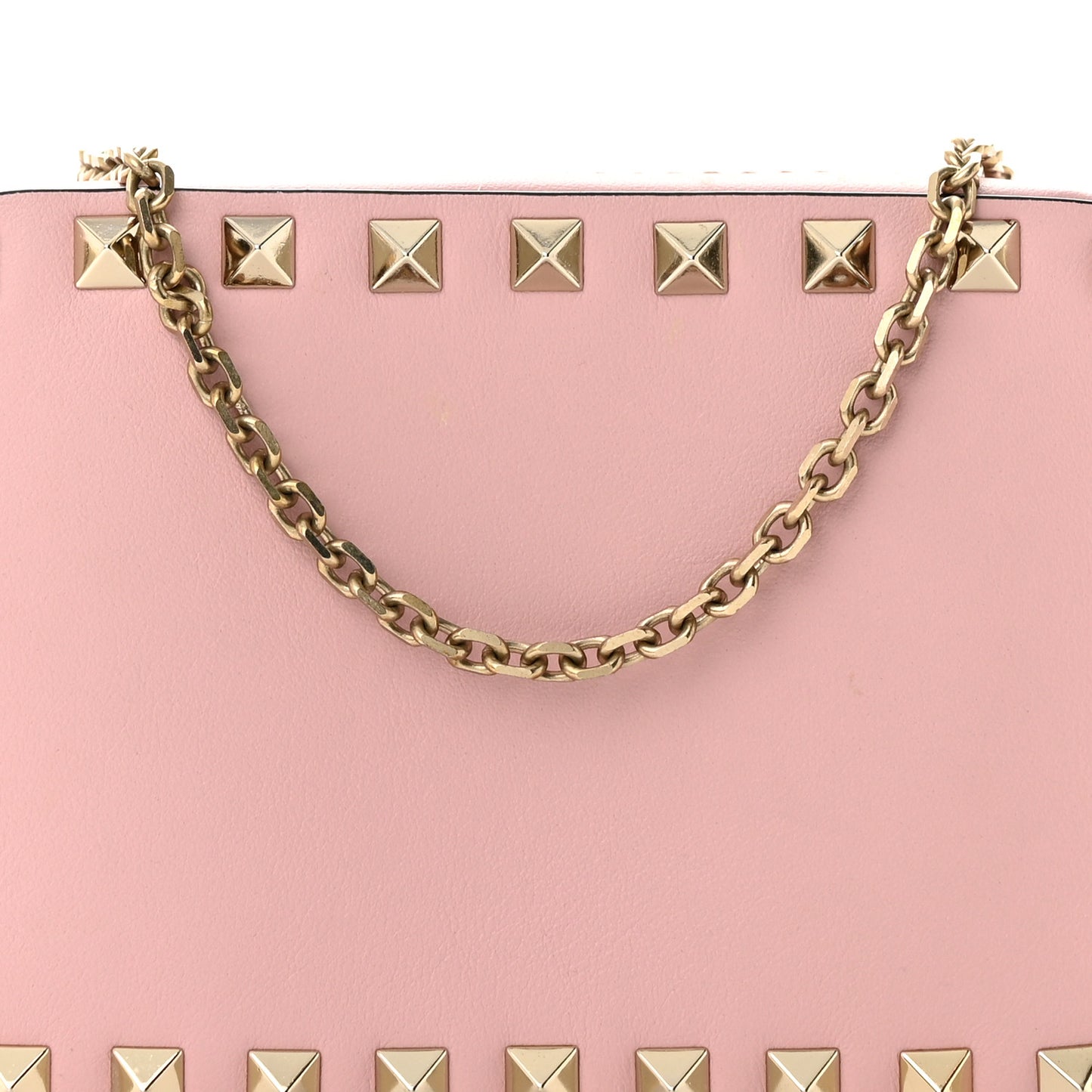 Calfskin Small Rockstud Chain Camera Crossbody Bag Loto