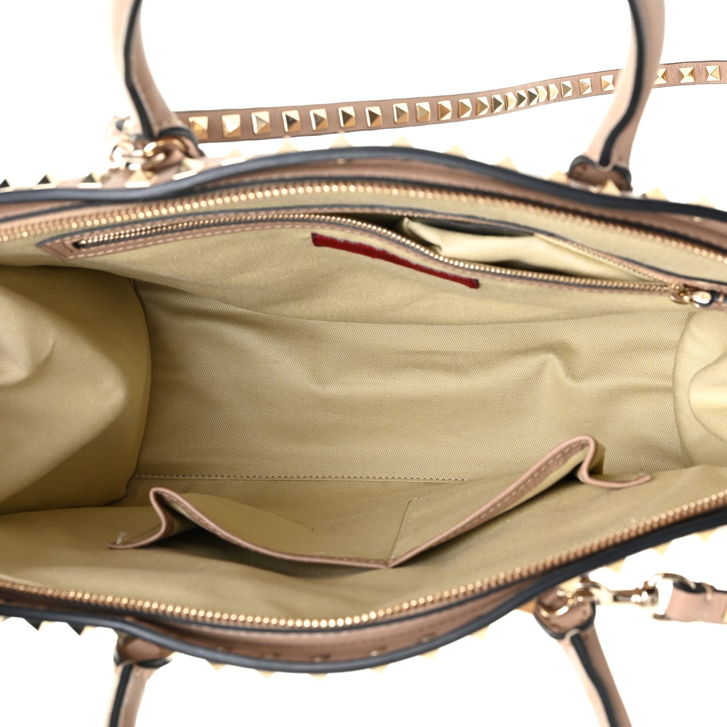 Vitello Rockstud Dome Shopper Alpaca