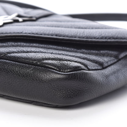 Saint Laurent Sheepskin Matelasse Chevron Monogram College Chain Wallet Black 9 of 12
