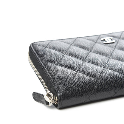 Chanel Caviar Quilted Large Gusset Zip Around Wallet Black 5 of 11