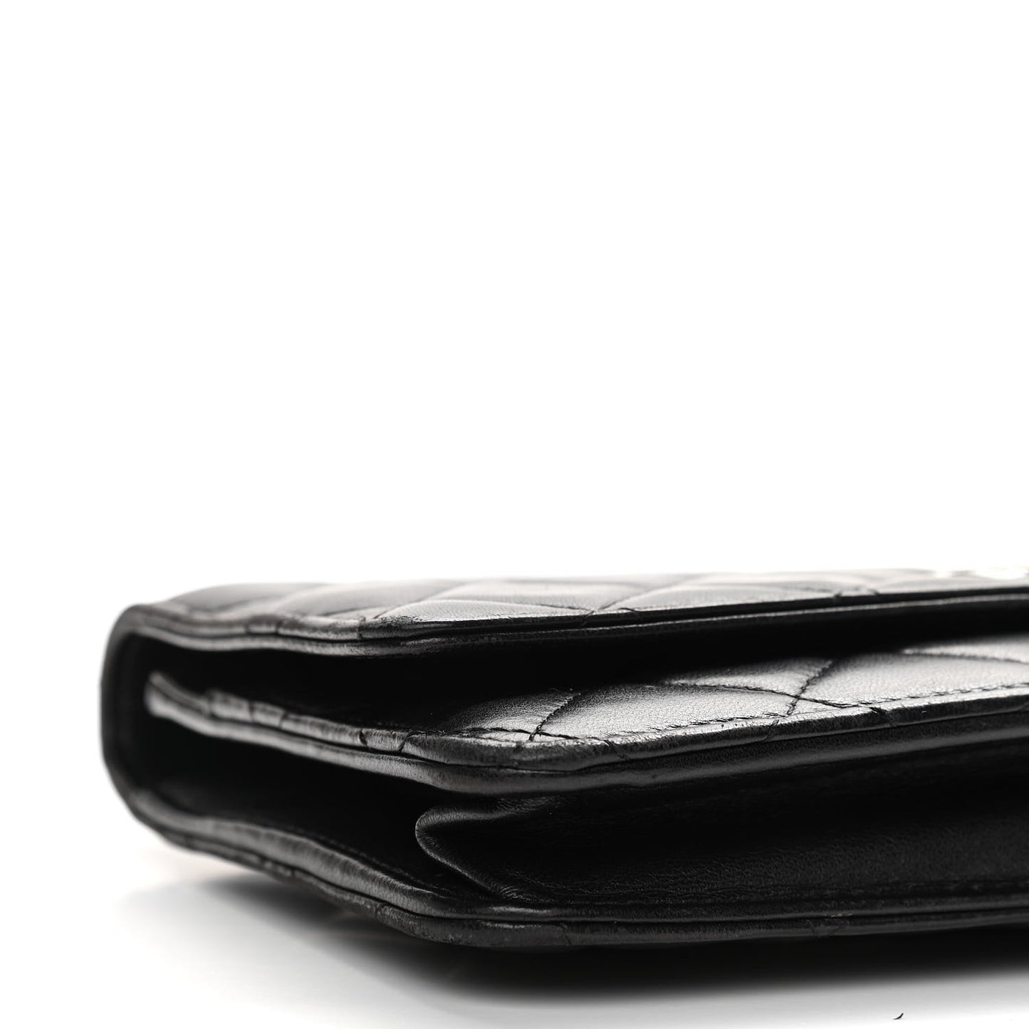 Lambskin Quilted Wallet On Chain WOC Black