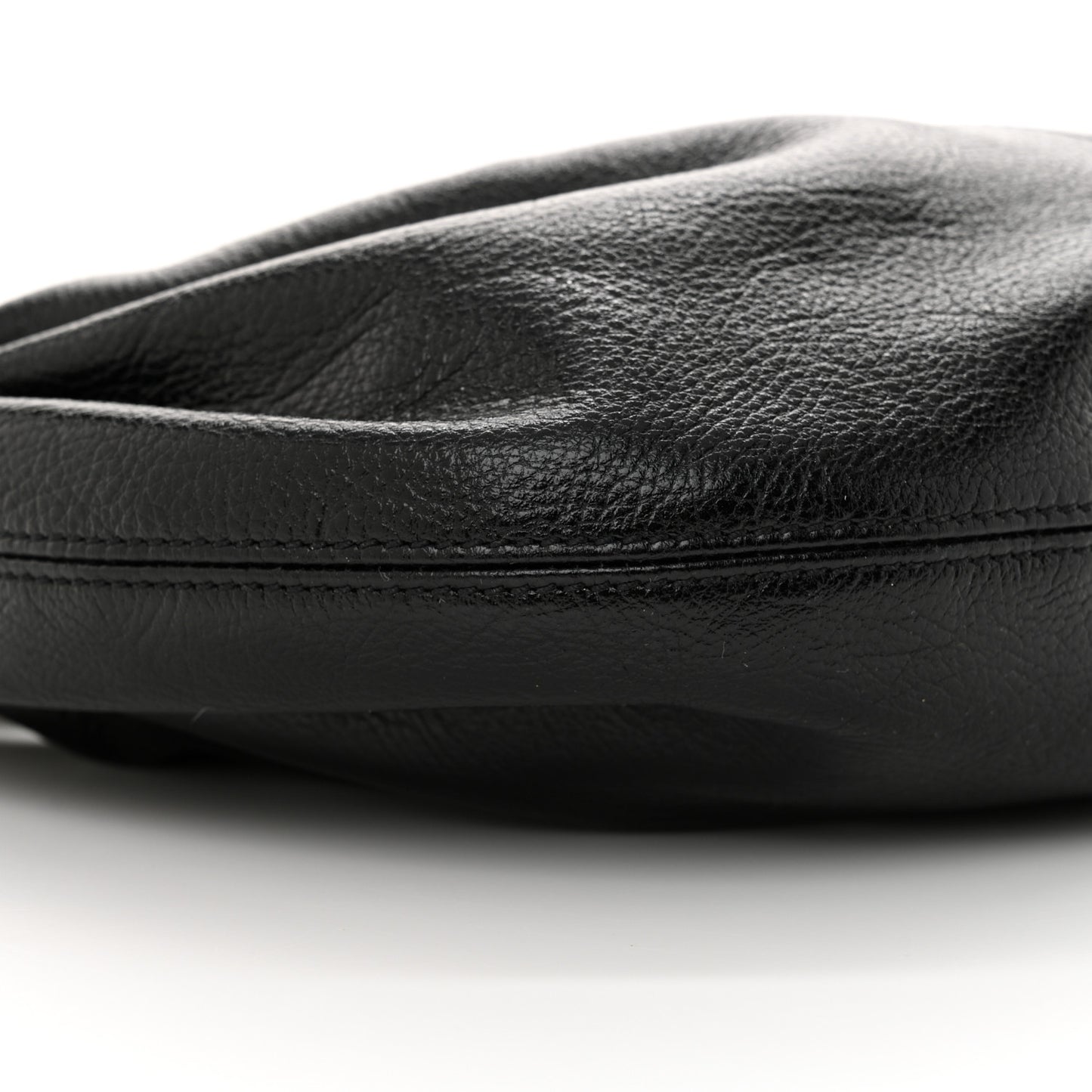 Grained Calfskin Mini Bracelet Hobo Bag Black