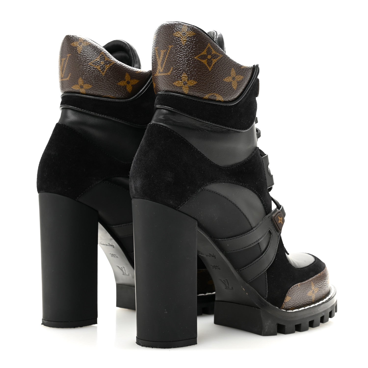 Louis Vuitton Suede Calfskin Monogram Star Trail Ankle Boots 39.5 Black 5 of 8