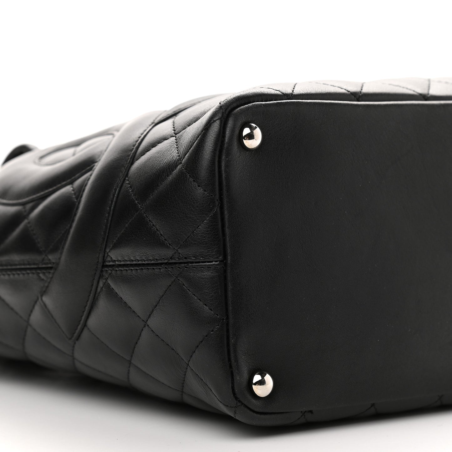 Calfskin Quilted Medium Cambon Tote Black