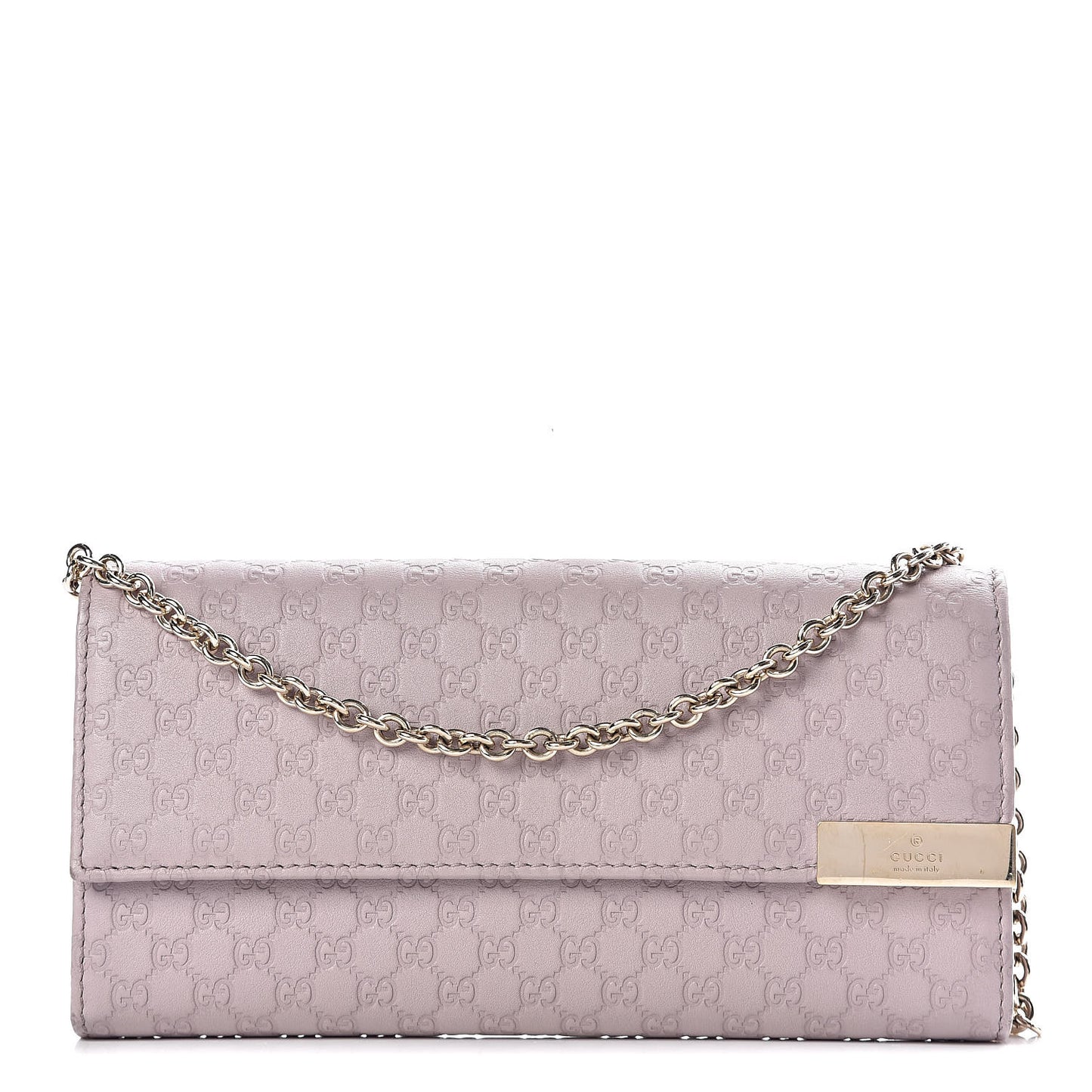 Soft Microguccissima Dice Chain Wallet Mauve