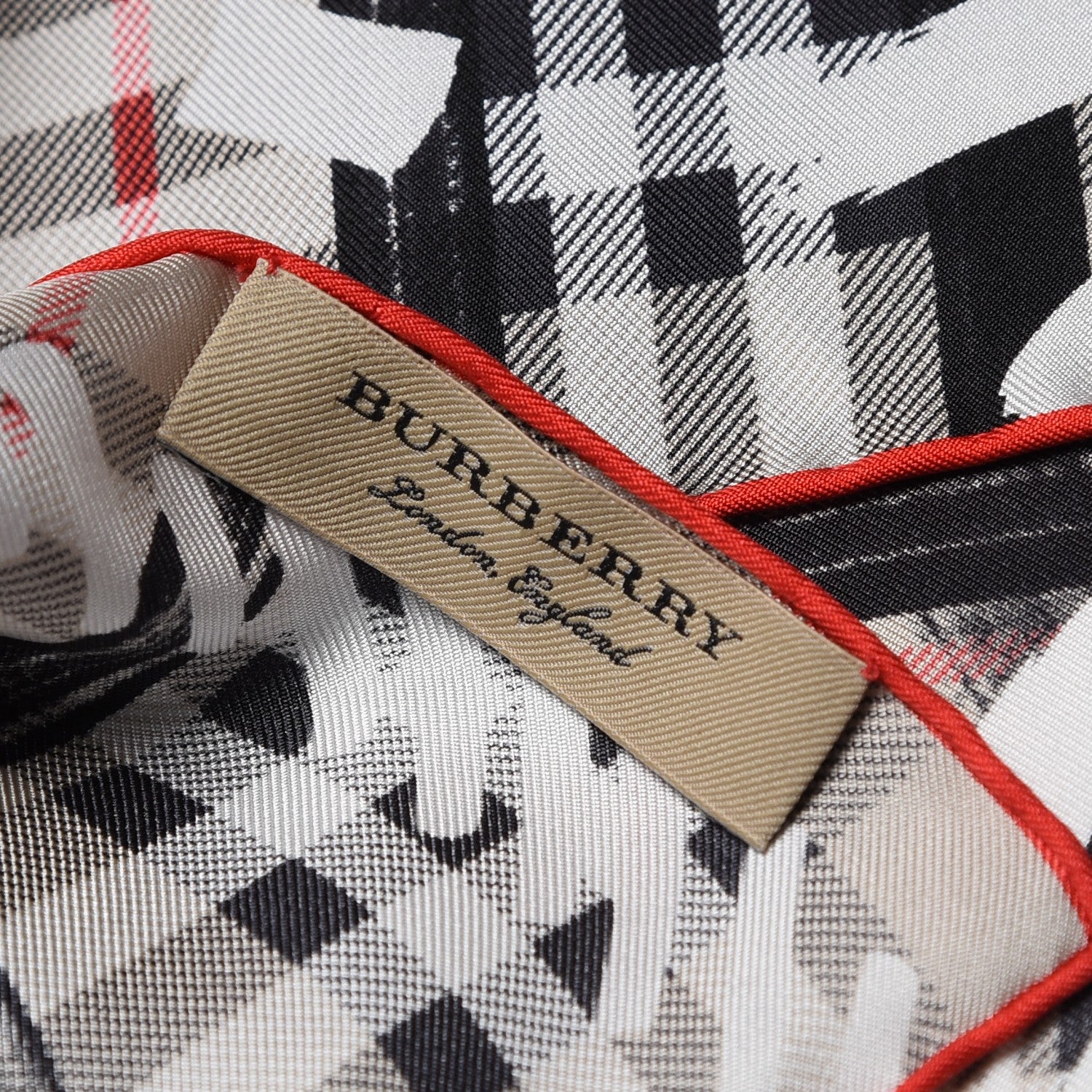 Burberry Silk Vintage Check Scribble Print Scarf Stone 4 of 4