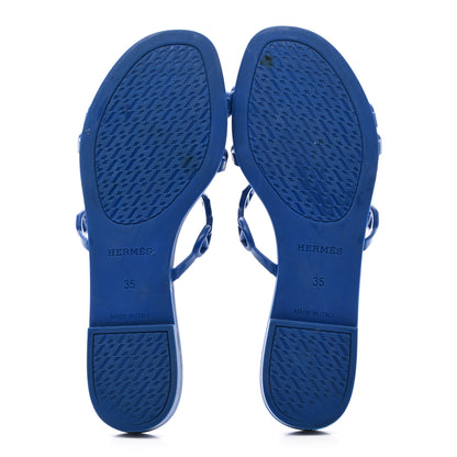 Hermes Rubber Chaine d'Ancre Rivage Sandals 35 Bleu Smalt 5 of 13