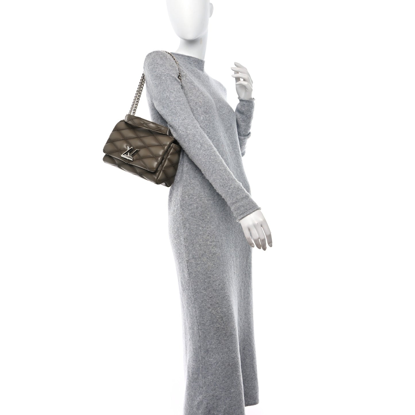 Lambskin Malletage Top Handle GO-14 MM Taupe