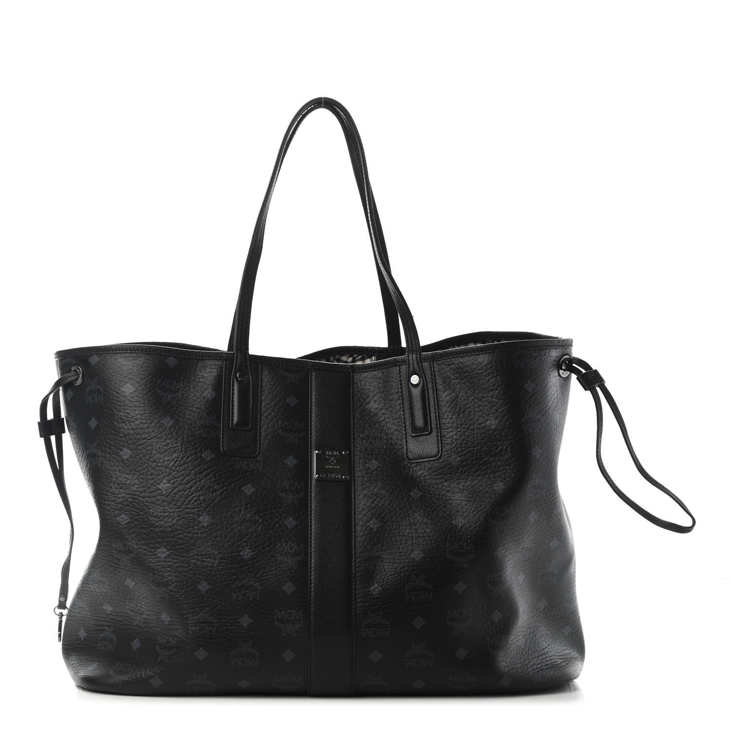 MCM Visetos Large Liz Reversible Shopper Tote Black 3 of 9
