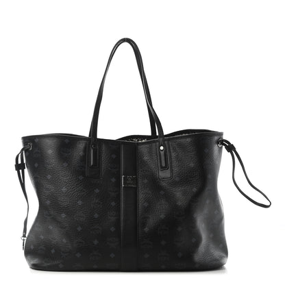 MCM Visetos Large Liz Reversible Shopper Tote Black 3 of 9