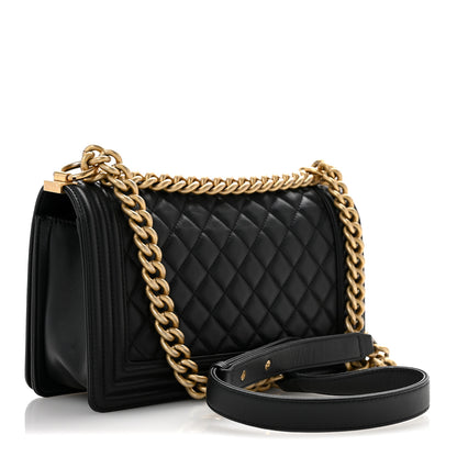 Chanel Lambskin Quilted Medium Boy Flap Black 2 of 13