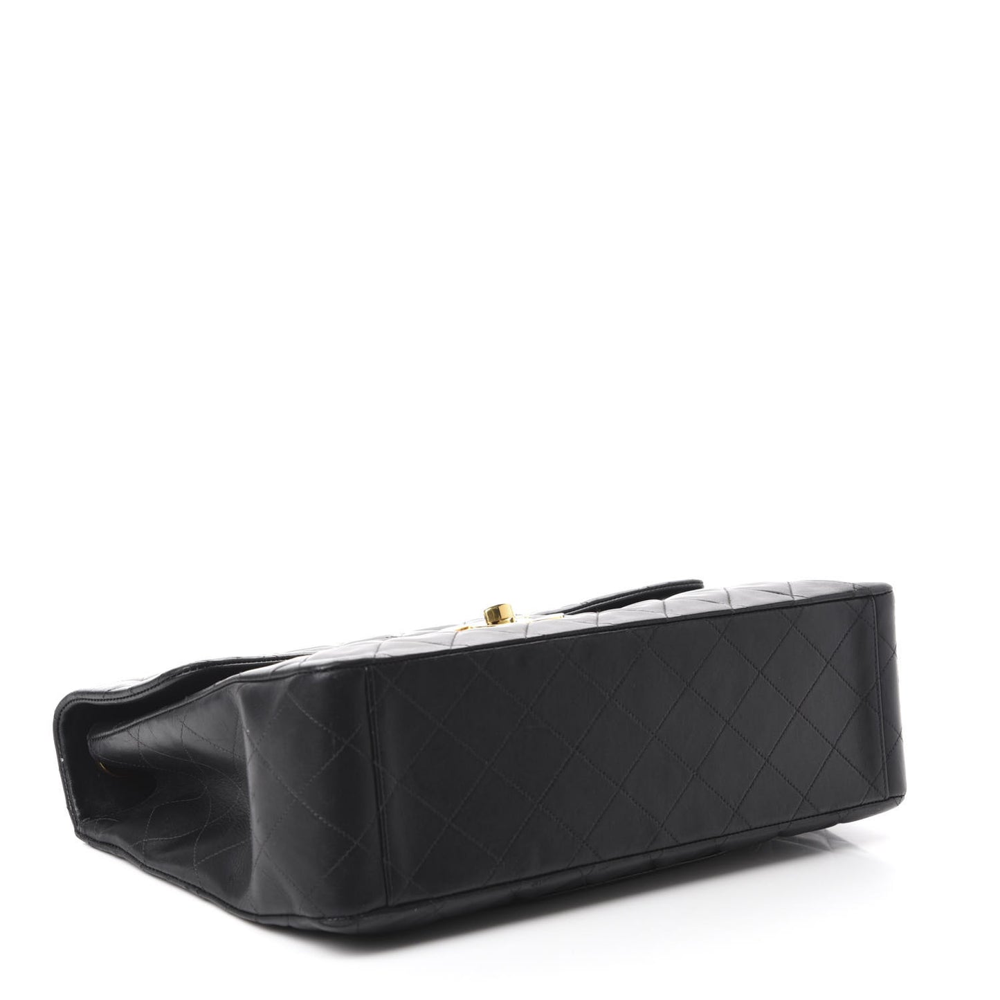 Lambskin Quilted XL Jumbo Single Flap Black