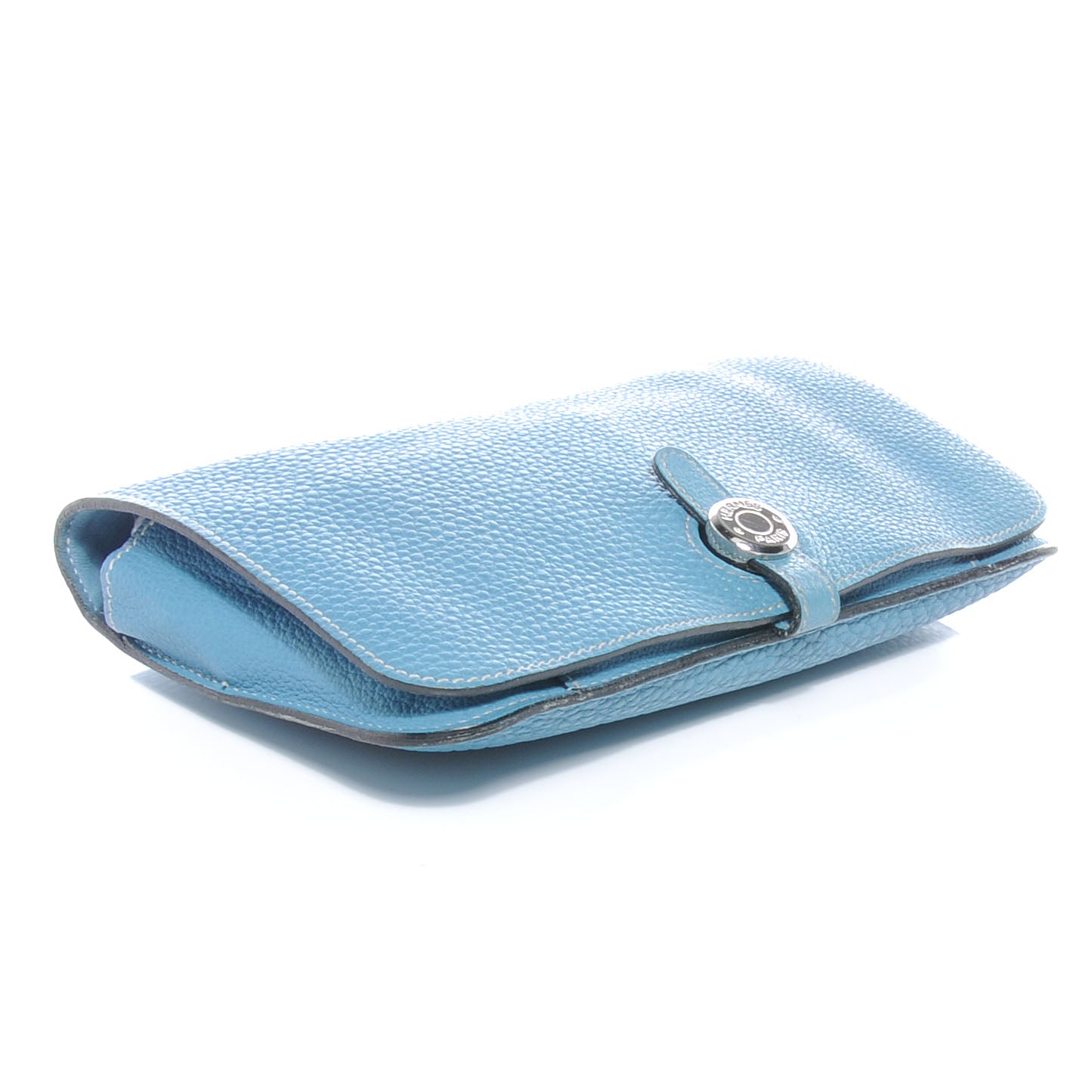 Hermes Taurillon Clemence Dogon Combined Wallet Blue Jean 4 of 7