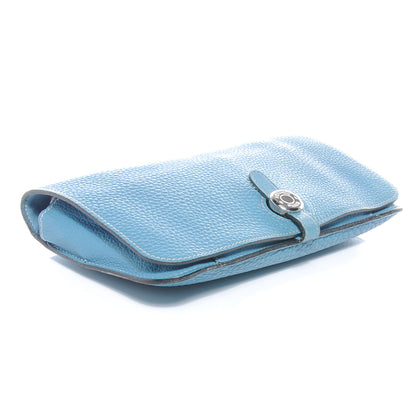 Hermes Taurillon Clemence Dogon Combined Wallet Blue Jean 4 of 7