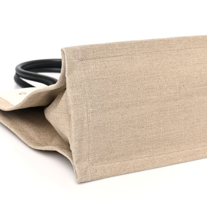 Saint Laurent Linen Calfskin Small Rive Gauche Tote Greggio Natural 7 of 12
