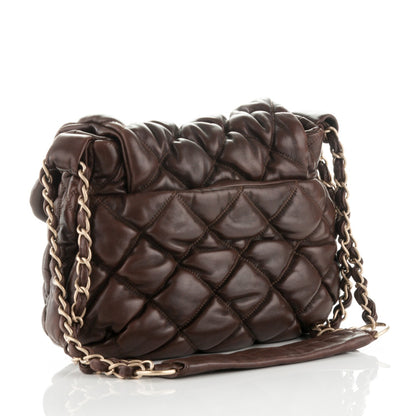 Chanel Lambskin Bubble Quilt Flap Brown 3 of 8