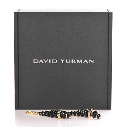 David Yurman 18K Yellow Gold Black Onyx Rio Rondelle Drop Earrings 4 of 4