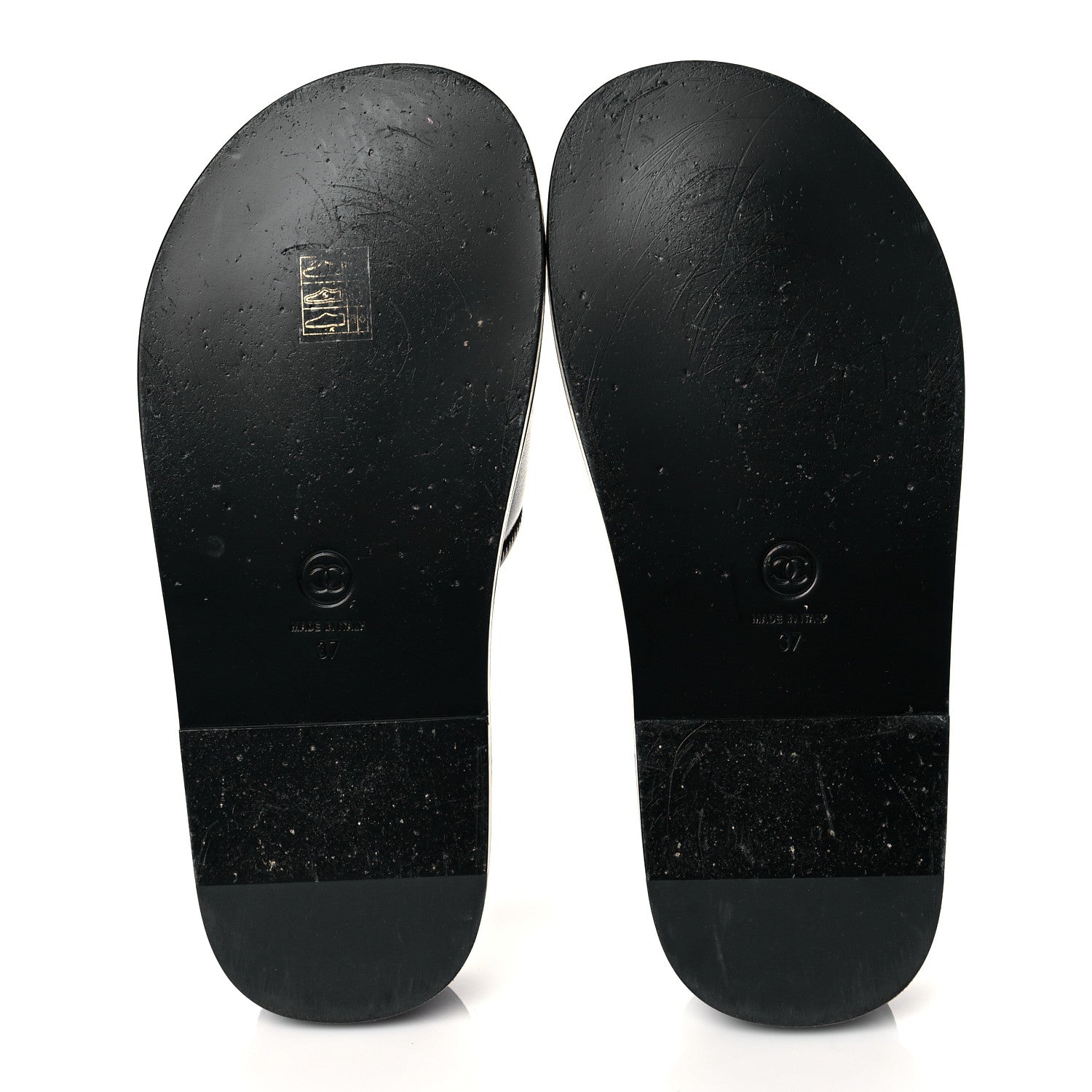 Chanel Lambskin Cha-Nel Mule Sandals 37 Black Multicolor 6 of 14