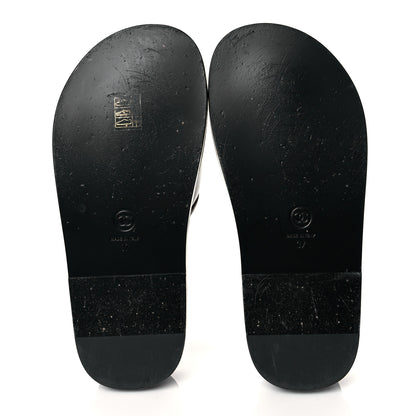 Chanel Lambskin Cha-Nel Mule Sandals 37 Black Multicolor 6 of 14