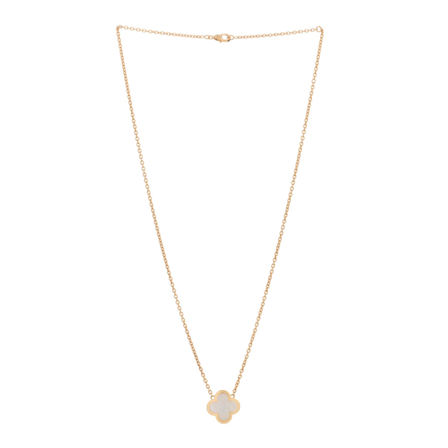 18K Yellow Gold Mother of Pearl Pure Alhambra Pendant Necklace
