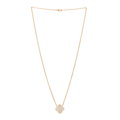 Van Cleef & Arpels 18K Yellow Gold Mother of Pearl Pure Alhambra Pendant Necklace 2 of 4