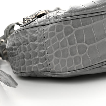 Balenciaga Extra Supple Calfskin Crocodile Embossed XS Le Cagole Shoulder Bag Balenciaga Grey 10 of 12