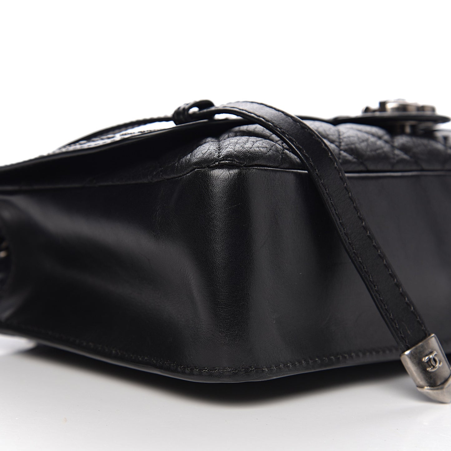 Studded Calfskin Lambskin Paris Dallas Flap Black