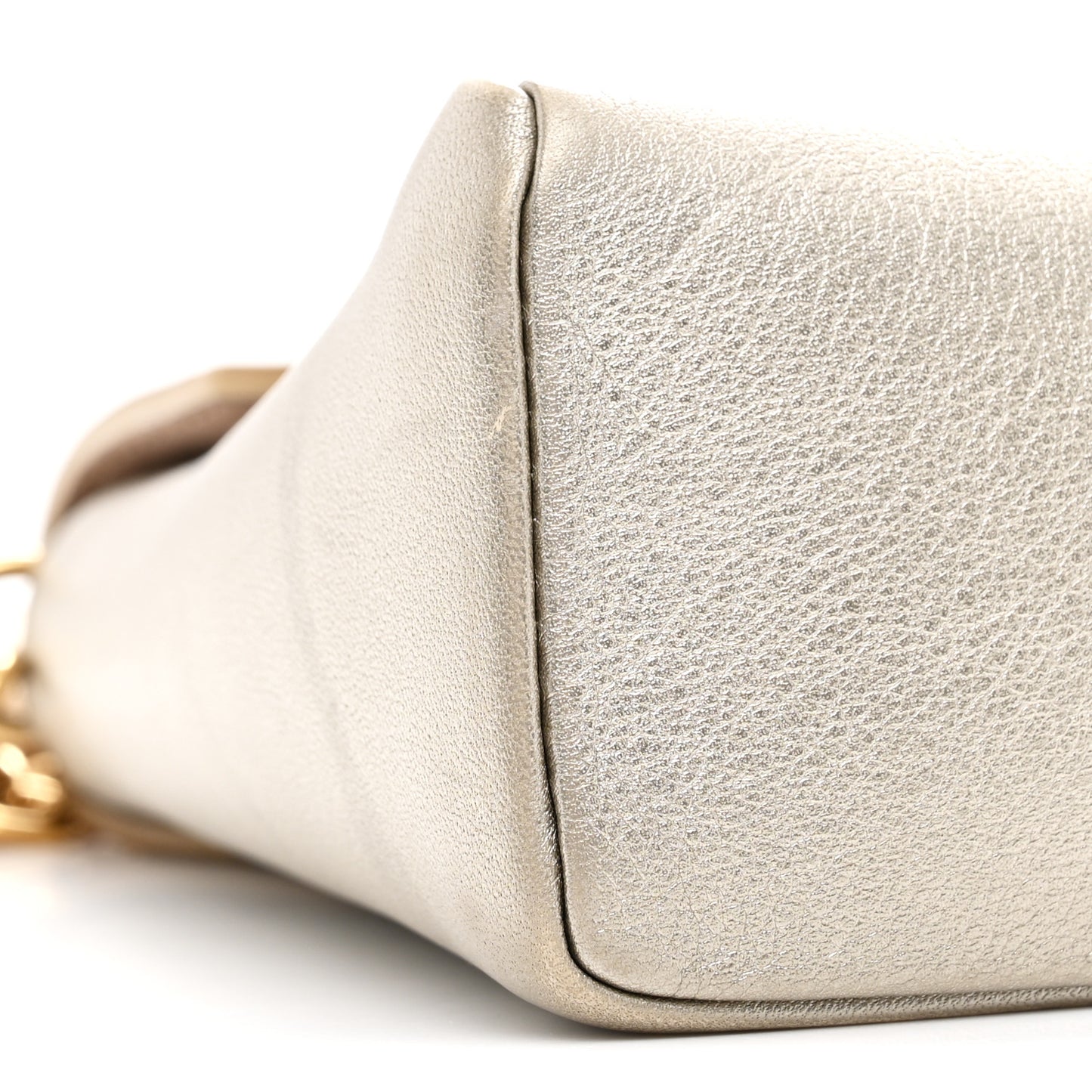 Metallic Calfskin Love Note Gold Silver