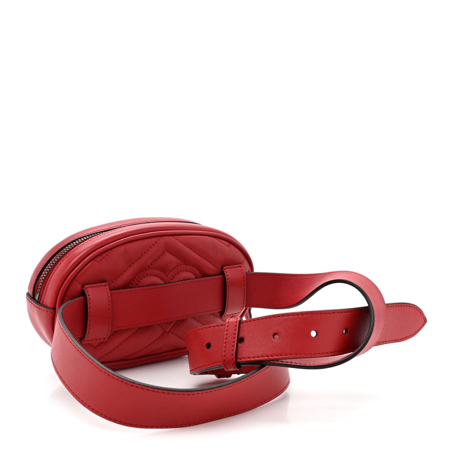 Calfskin Matelasse GG Marmont Belt Bag 95 38 Hibiscus Red