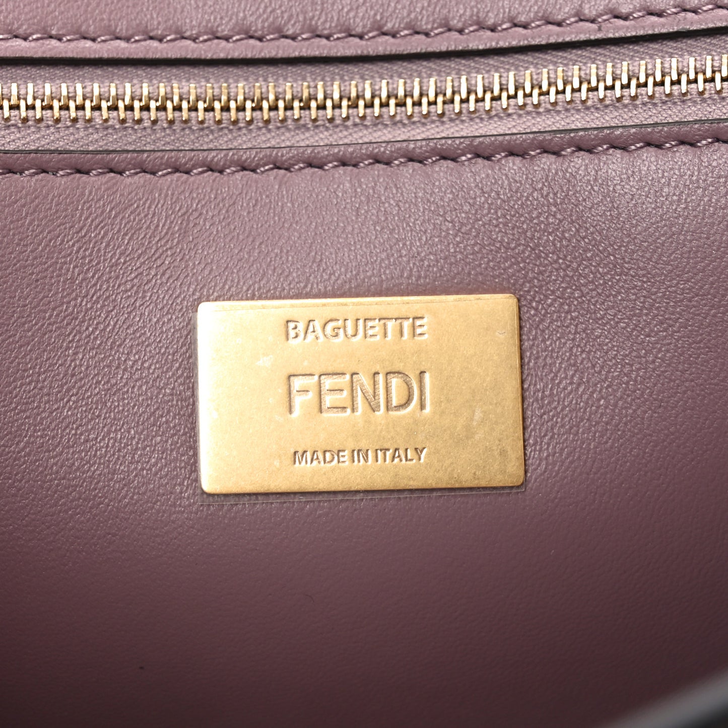 Nappa FF 1974 Embossed Baguette Dusty Mauve