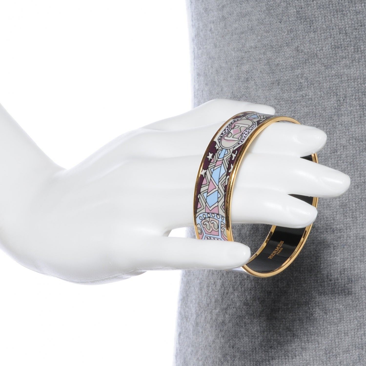 Hermes Enamel Printed Wide Bracelet 70 2 of 6