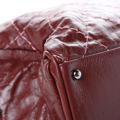 Chanel Glazed Goatskin Double Stitch Shoulder Bag Rouge 14 of 17