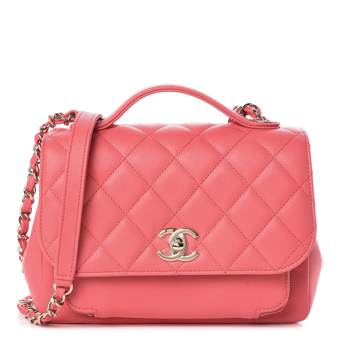 Caviar Quilted Medium Business Affinity Flap Pink