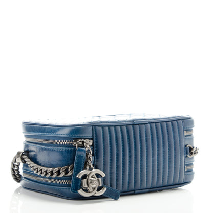 Chanel Glazed Calfskin Small Quilted Coco Boy Camera Bag Blue 4 of 7