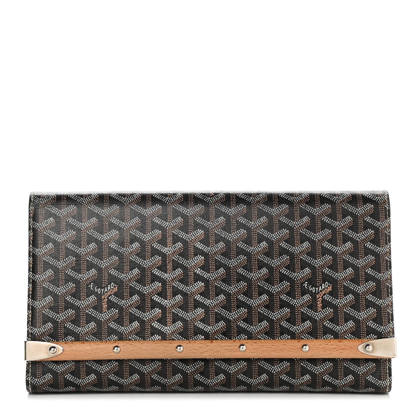 Goyardine Monte Carlo Bois Clutch Black