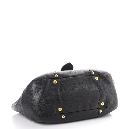 Prada Vitello Daino Buckle Tote Nero Black 4 of 8