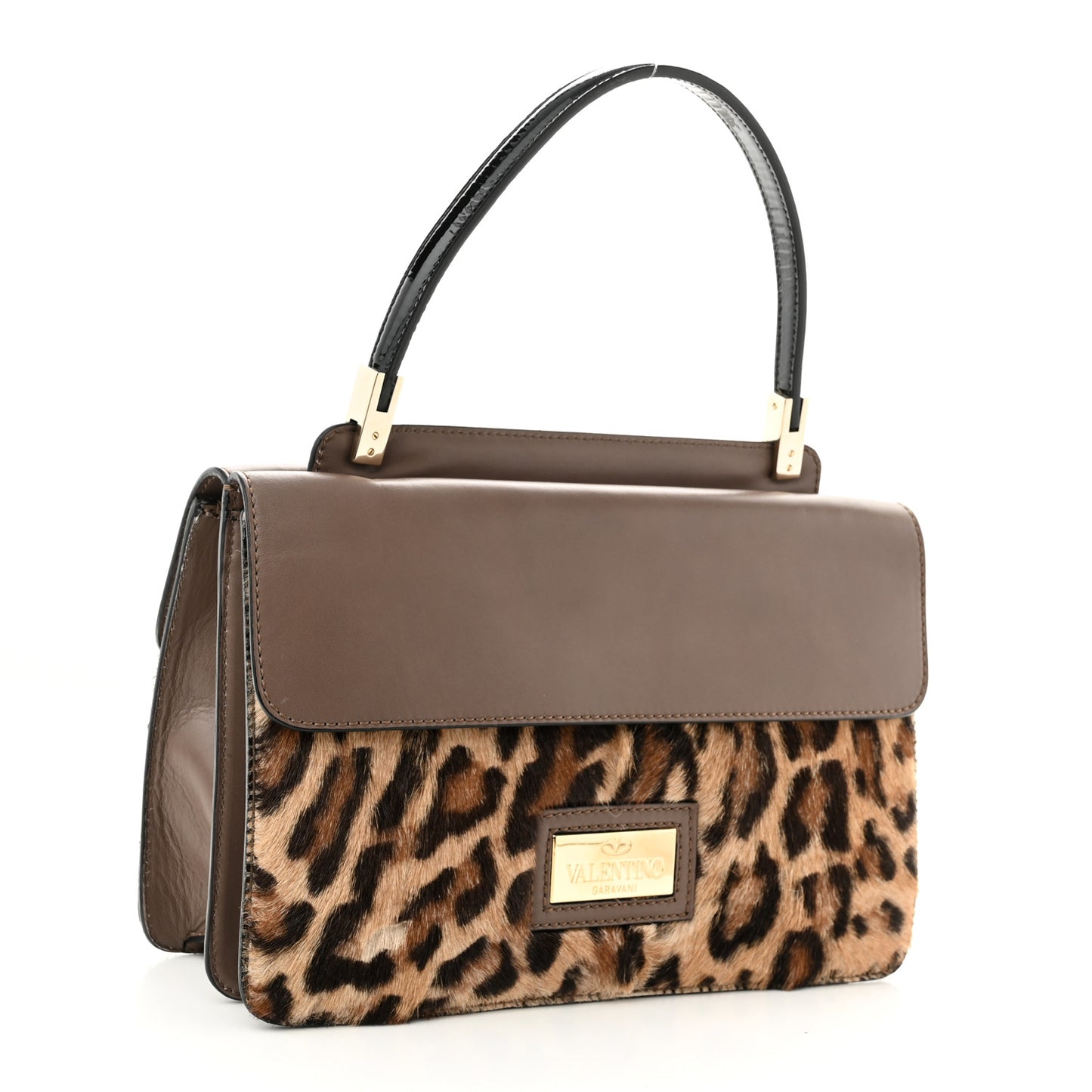Calf Hair Leopard Print Aphrodite Bow Satchel