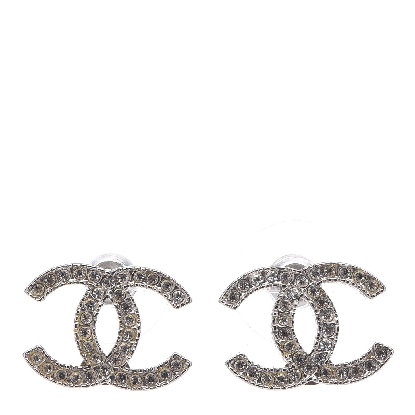 Crystal CC Earrings Silver