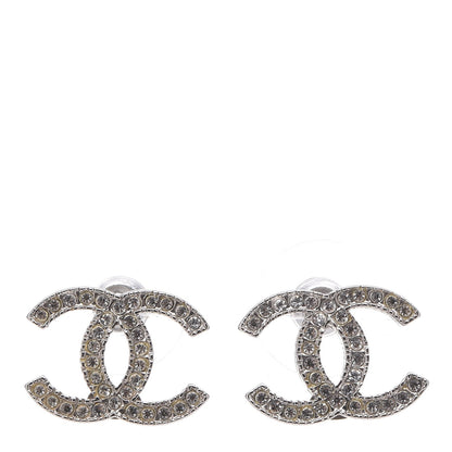 Chanel Crystal CC Earrings Silver 1 of 6