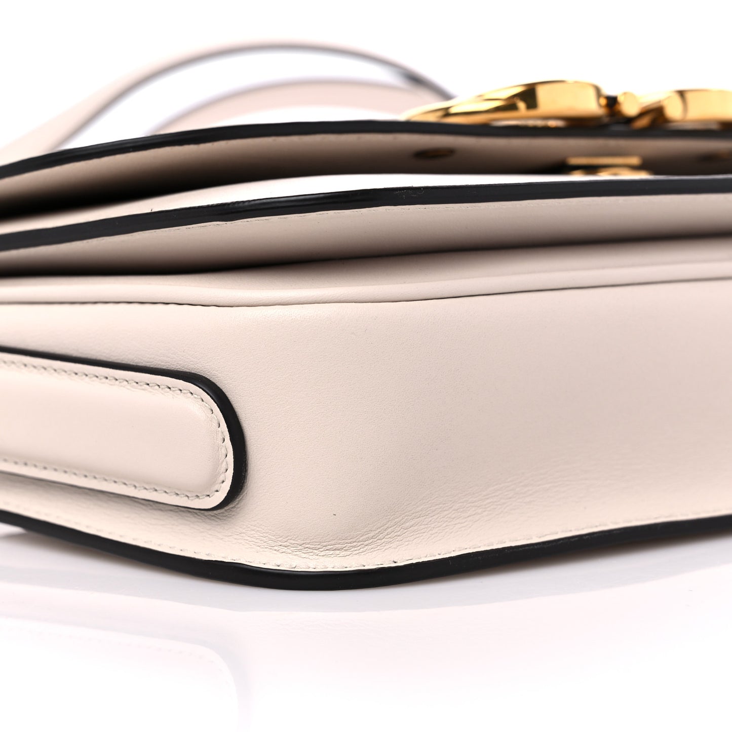 Calfskin Small Trapezio Crossbody White