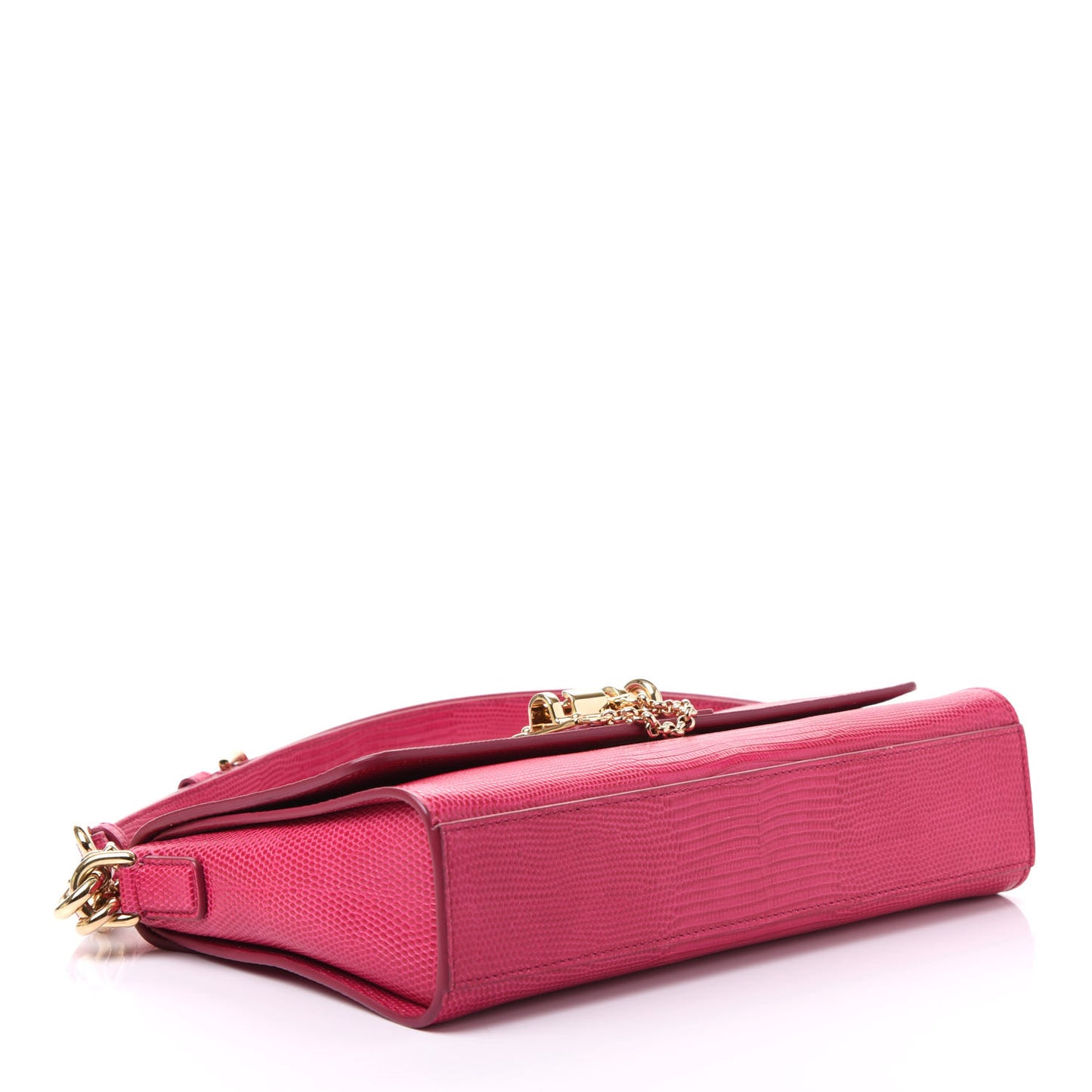 Lizard Calfskin Embossed Monica Convertible Shoulder Bag Pink