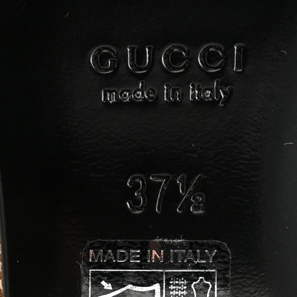 Gucci Monogram Nappa Chalotte Horsebit Ankle Strap 75mm Flatform Sandals 37.5 Beige Ebony 7 of 9