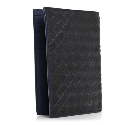 Bottega Veneta Nappa Intrecciato Passport Case Navy Blue 3 of 8